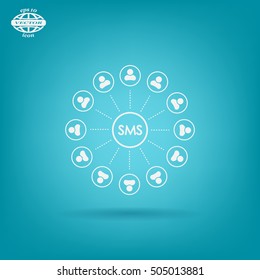 Abstract network with circles.