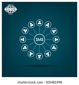 Abstract network with circles.