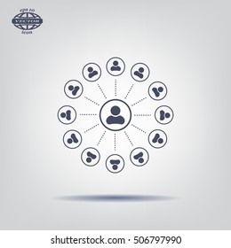 Abstract network with circles.