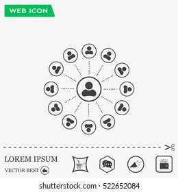 Abstract network with circles.