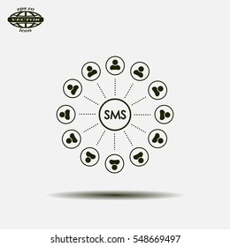 Abstract network with circles.
