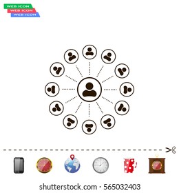 Abstract network with circles.