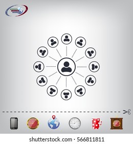 Abstract network with circles.