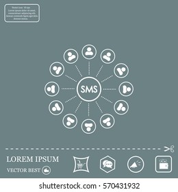 Abstract network with circles.