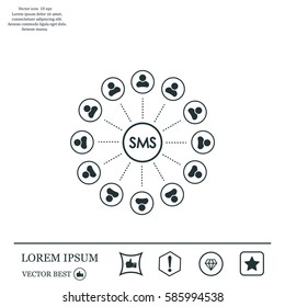 Abstract network with circles.
