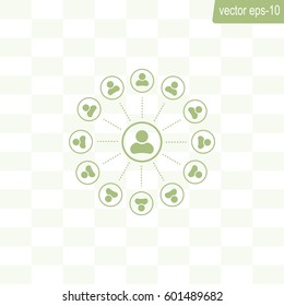 Abstract network with circles.