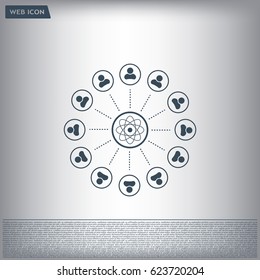 Abstract network with circles.