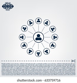 Abstract network with circles.
