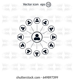 Abstract network with circles.