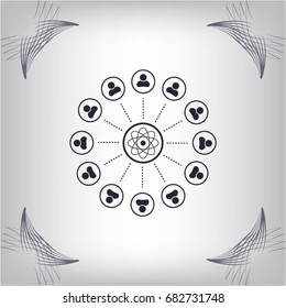 Abstract network with circles.