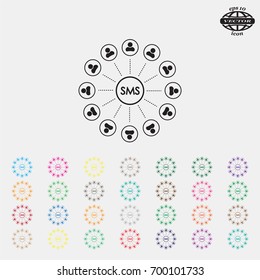 Abstract network with circles.
