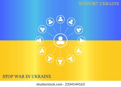 Abstract network with circles. Vector icon.