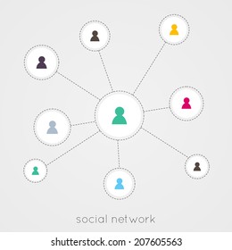 Abstract network with circles. vector illustration