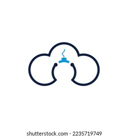 abstract network cloud logo vector design