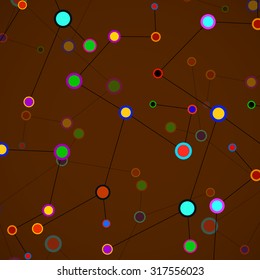 Abstract network, colorful background, technology communication, molecule structure. Vector illustration. Eps 10