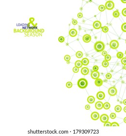 Abstract network concept vector background. Loading idea for business. Fresh green colors.