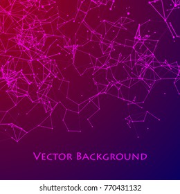 Abstract Network and Connect Background. Dots Connected by Lines. Digital data and deep web concept. Vector illustration