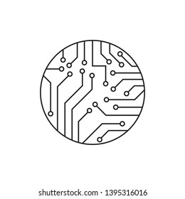 Abstract network connection. Circuit board icon logo design. Vector Illustration