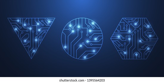 Abstract network connection. Circuit board icon logo design. Vector Illustration