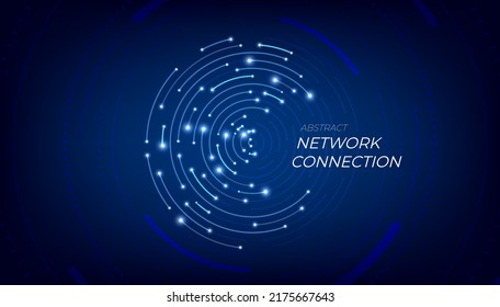 Abstract network connection.  Futuristic connection circle background.