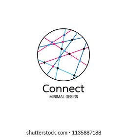 Abstract network connection. icon logo design. Vector Illustration