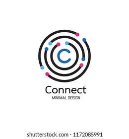 Abstract network connection. icon logo design. Vector Illustration