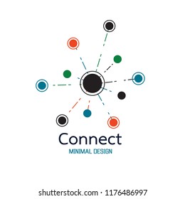 Abstract network connection. icon logo design. Vector Illustration