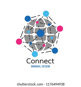 Abstract network connection. icon logo design. Vector Illustration