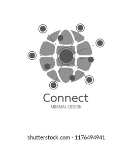 Abstract network connection. icon logo design. Vector Illustration