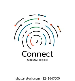 Abstract network connection. icon logo design. Vector Illustration