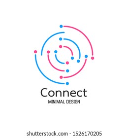 Abstract network connection. icon logo design. Vector Illustration