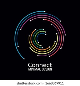 Abstract network connection. icon logo design. Vector Illustration