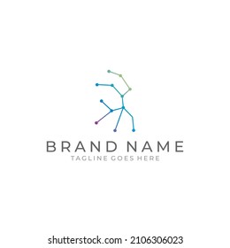 Abstract network connection icon logo design. Premium vector illustration.