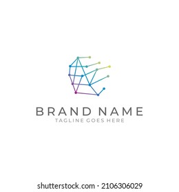 Abstract network connection icon logo design. Premium vector illustration.