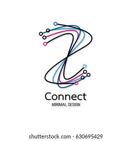 Abstract network connection. icon logo design. Vector Illustration