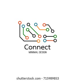 Abstract network connection. icon logo design. Vector Illustration