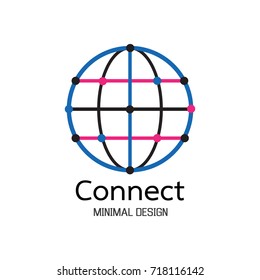 Abstract network connection. icon logo design. Vector Illustration