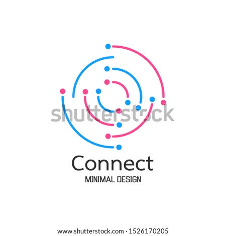 Abstract network connection. icon logo design. Vector Illustration