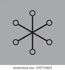 Icono de conexión de red Abstractas con seis nodos