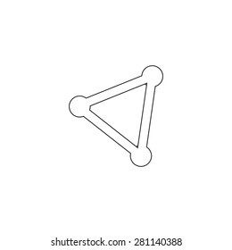 Abstract network connection structure, digital technology communication polygon cube, geometric shape with nodes. Flat icon modern design style vector illustration concept.