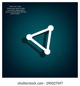 Abstract network connection structure, digital technology communication polygon cube, geometric shape with nodes. Flat icon modern design style vector illustration concept.
