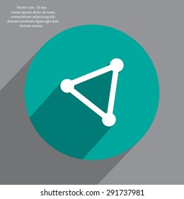 Abstract network connection structure, digital technology communication polygon cube, geometric shape with nodes. Flat icon modern design style vector illustration concept.