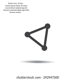 Abstract network connection structure, digital technology communication polygon cube, geometric shape with nodes. Flat icon modern design style vector illustration concept.