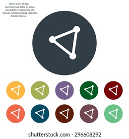 Abstract network connection structure, digital technology communication polygon cube, geometric shape with nodes. Flat icon modern design style vector illustration concept.