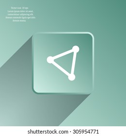 Abstract network connection structure, digital technology communication polygon cube, geometric shape with nodes. Flat icon modern design style vector illustration concept.