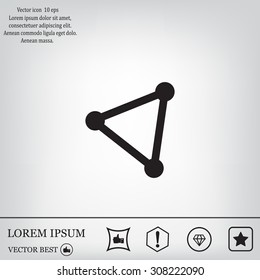 Abstract network connection structure, digital technology communication polygon cube, geometric shape with nodes. Flat icon modern design style vector illustration concept.