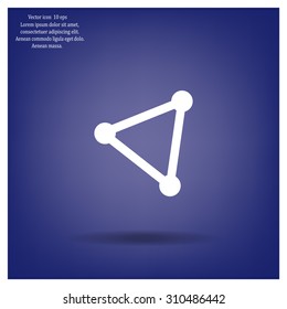 Abstract network connection structure, digital technology communication polygon cube, geometric shape with nodes. Flat icon modern design style vector illustration concept.