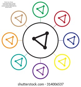 Abstract network connection structure, digital technology communication polygon cube, geometric shape with nodes. Flat icon modern design style vector illustration concept.