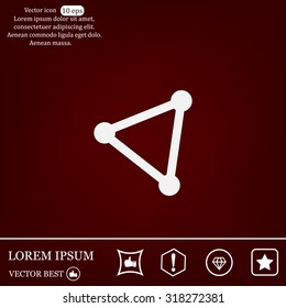 Abstract network connection structure, digital technology communication polygon cube, geometric shape with nodes. Flat icon modern design style vector illustration concept.