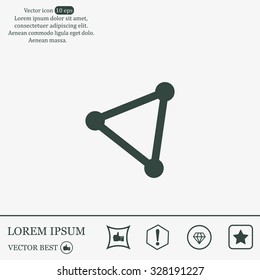 Abstract network connection structure, digital technology communication polygon cube, geometric shape with nodes. Flat icon modern design style vector illustration concept.